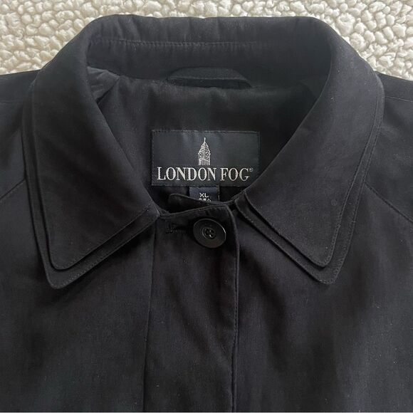 London Fog Black Microsuede Button Tech Coat Jacket Size XL - Picture 6 of 15